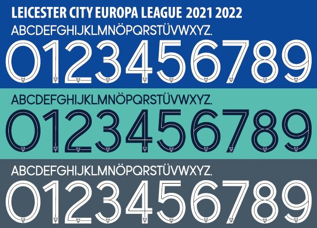 Font số áo bóng đá Leicester mới