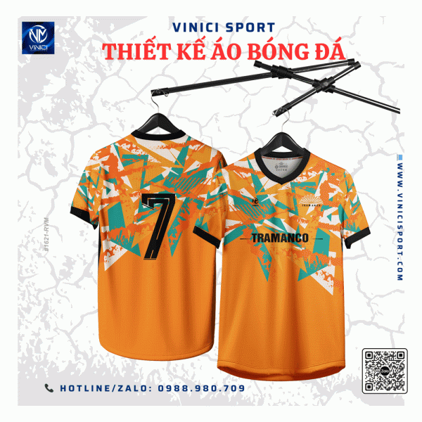 Áo Bóng Đá Thiết Kế Màu Cam