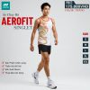 Áo Chạy Bộ Thiết Kế Sát Nách Trắng Đỏ
