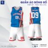 Quần Áo Bóng Rổ Thiết Kế Xanh Dương USA Style - Tùy Chỉnh Tên Số và Logo