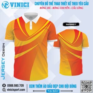 Áo Cầu Lông Thiết Kế Năng Động Màu Đỏ Cam Vàng - HAP000817-14