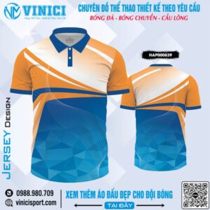 Áo Cầu Lông Thiết Kế HAP000839-14 tone Cam Trắng Xanh dương nổi bật