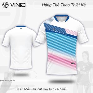 Áo Cầu Lông Thiết Kế Nam Nữ Trắng Phối Màu VNC0810-14 - Năng Động & Thời Trang