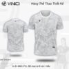 Áo Cầu Lông Thiết Kế VINICI VNC0819 màu xám trắng thiết kế trừu tượng mạnh mẽ