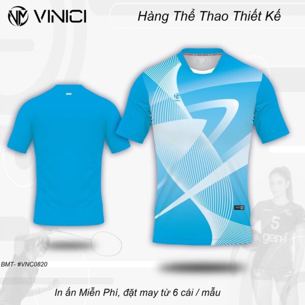 Áo Cầu Lông Thiết Kế Nam VINICI Mã VNC0820 - Xanh Dương Năng Động Và Hiện Đại