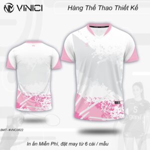 Áo Cầu Lông Thiết Kế Trắng Hồng Pastel VNC0822 – Phá Cách Và Trẻ Trung
