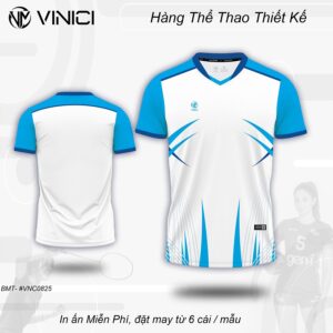 Áo Cầu Lông Thiết Kế VNC0825-14 Màu Trắng Năng Động