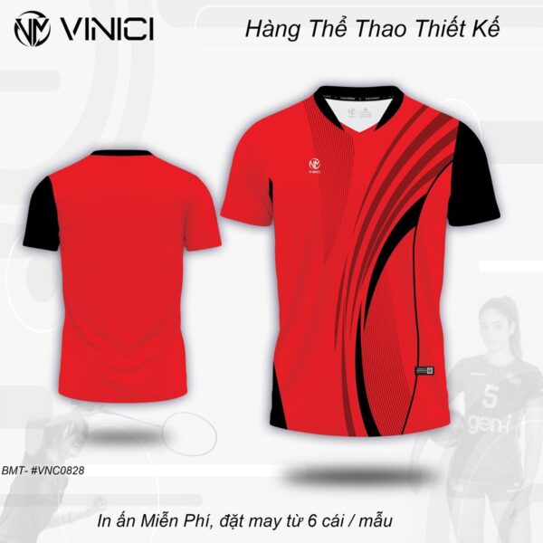Áo Cầu Lông Chính Hãng Vinici VNC0828 Màu Đỏ Đẹp Năng Động