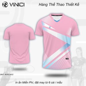 Áo Cầu Lông Nữ Hồng Pastel VNC0832-13 - Thoải Mái, Tôn Dáng, Năng Động