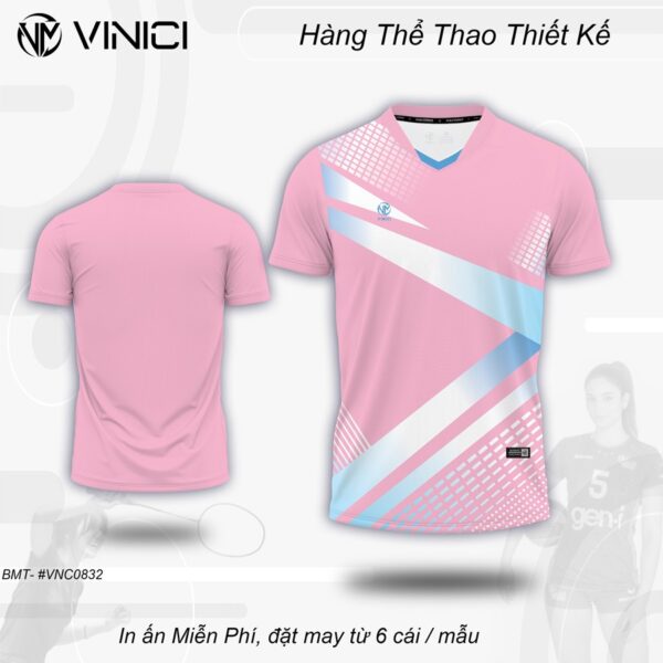Áo Cầu Lông Nữ Hồng Pastel VNC0832-13 - Thoải Mái, Tôn Dáng, Năng Động