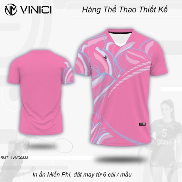 Áo Cầu Lông Thiết Kế Năng Động VNC0833-13 - Hồng Pastel