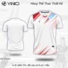 Áo Cầu Lông Thiết Kế nam trắng phối đỏ đô VNC0834-13 – Năng động và phong cách