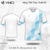 Áo Cầu Lông Thiết Kế VINICI VNC0839 Trắng - Phối Sọc Xanh Năng Động