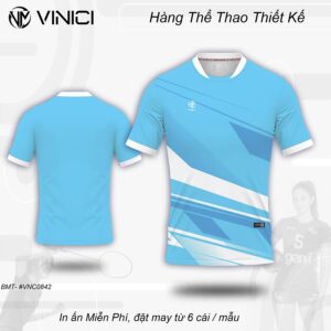 Áo Cầu Lông Thiết Kế Nam Vinici BMT #VNC0842 - Xanh Da Trời Nổi Bật