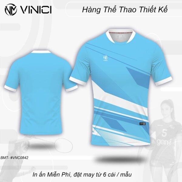 Áo Cầu Lông Thiết Kế Nam Vinici BMT #VNC0842 - Xanh Da Trời Nổi Bật
