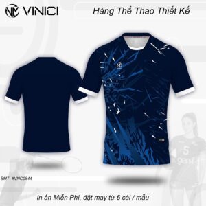 Áo Cầu Lông Thiết Kế Nam Nữ VNC0844-13 Màu Xanh Navy Năng Động