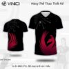 Áo Cầu Lông Thiết Kế VNC0849-13 Màu Đen Phối Đỏ Đô – Slim-Fit Cá Tính
