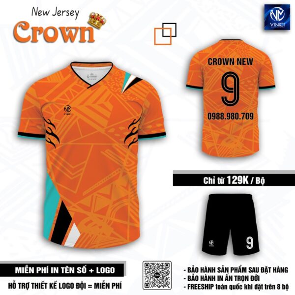 Áo bóng đá không logo Crown New Jersey – Xanh Navy - Ảnh 9