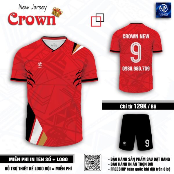 Áo bóng đá không logo Crown New Jersey – Xanh Navy - Ảnh 7