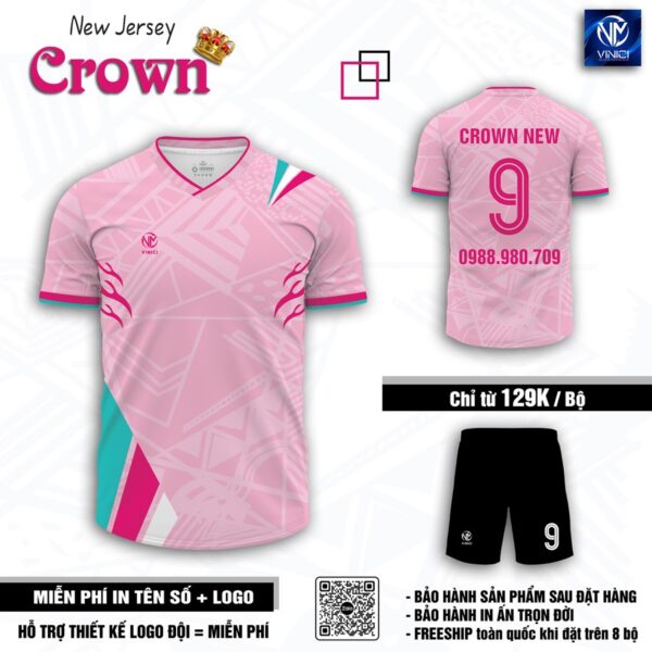 Áo bóng đá không logo Crown New Jersey – Xanh Navy - Ảnh 6