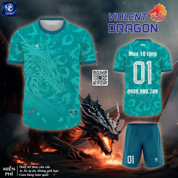Áo Bóng Đá Không Logo Thiết Kế Dragon Màu Trắng Xám - Ảnh 7