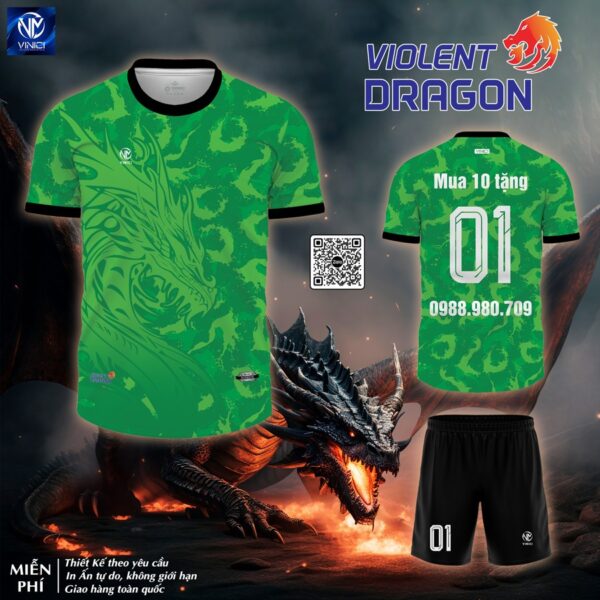 Áo Bóng Đá Không Logo Thiết Kế Dragon Màu Trắng Xám - Ảnh 8