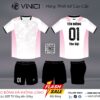 Áo bóng đá không logo VINICI BD08001 - Trắng phối hồng pastel