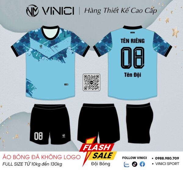 Áo Bóng Đá Không Logo VINICI BD08003 – Xanh Dương Năng Động