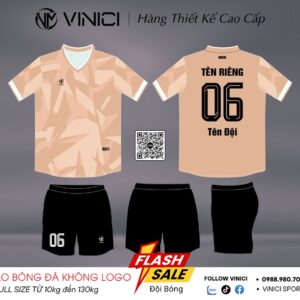 Áo bóng đá thiết kế BD08004 màu be không logo - Tự do sáng tạo, phong cách hiện đại