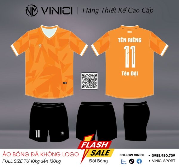 Áo Bóng Đá Thiết Kế BD08007 Màu Cam Năng Động - Dành Cho Đội Nhóm