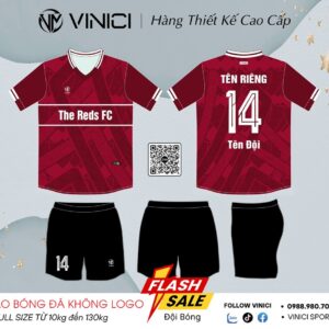 Áo Bóng Đá Thiết Kế BD08010 Màu Đỏ Đô - Tinh Thần Chiến Đấu Mạnh Mẽ