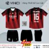 Áo bóng đá thiết kế BD08012 đỏ đen - Mạnh mẽ & Cá tính