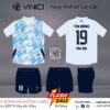 Áo Bóng Đá Thiết Kế BD08014 Trắng Xanh - Cá Tính & Hiện Đại