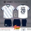 Áo bóng đá thiết kế BD08015 trắng xanh navy – Phong cách thể thao hiện đại