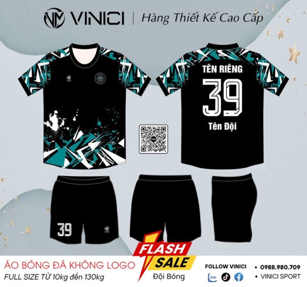 Áo Bóng Đá Thiết Kế BD08029 Màu Đen Unisex Sang Trọng & Năng Động