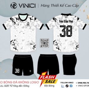 Áo Bóng Đá Thiết Kế BD08030 Màu Trắng Đen Năng Động