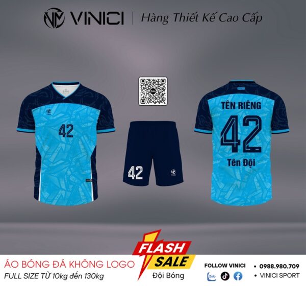 Áo Bóng Đá Thiết Kế BD08031 Màu Xanh - Thoáng Khí, Cá Tính & Hiện Đại