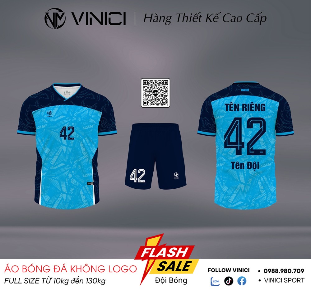 Áo bóng đá BD08031 màu xanh dương navy thoáng khí và thời trang