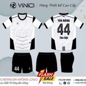 Áo Bóng Đá Thiết Kế BD08034 Màu Trắng Đen Năng Động