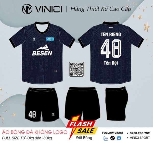 Áo bóng đá VINICI BD08037 – Xanh Navy Thiết Kế Hiện Đại, Cá Tính