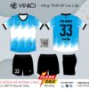 Áo Bóng Đá Thiết Kế VINICI BD08025 Màu Xanh Trắng Cá Tính