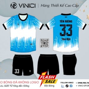 Áo Bóng Đá Thiết Kế VINICI BD08025 Màu Xanh Trắng Cá Tính