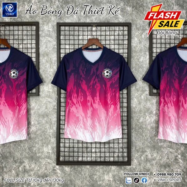 Áo Bóng Đá Thiết Kế Xanh Navy Hồng Chuyển Sắc – Vinici Sport