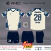 Áo bóng đá thiết kế VINICI BD08033 – Trắng ngà phối navy cao cấp